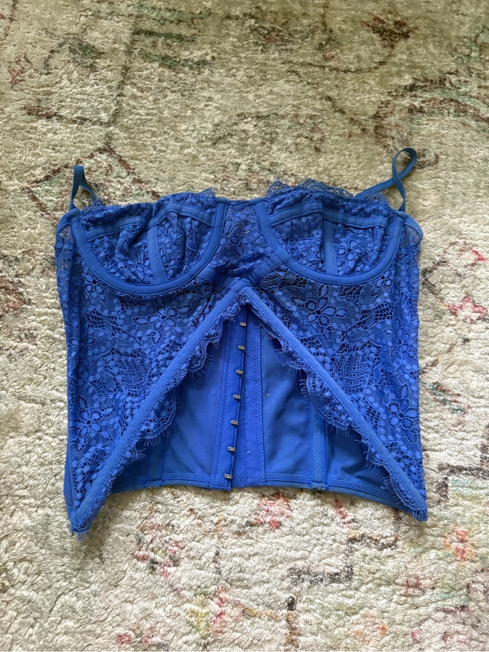 Urban Outfitters Blue Lace Bustier Top